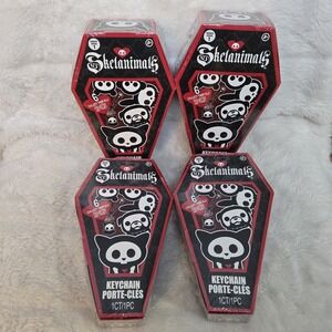 4x Hasbro Series 1 SKELANIMALS Collectible Figural Keychain Coffin Blind Box New